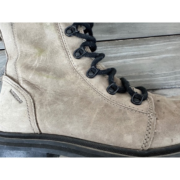 Sorel Lennox Lace Waterproof Tan Leather Booties Combat Size 8 Gorpcore Hiking - Picture 12 of 13